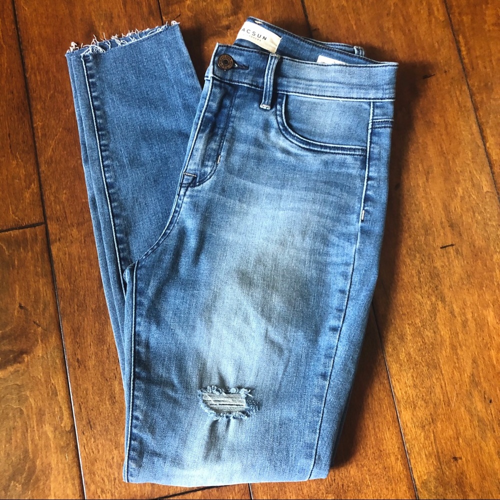 PacSun High-Rise Ankle Jegging 27 Med Wash Denim